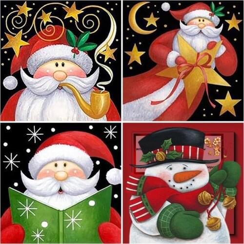 DIY Diamond Painting Santa Claus Christmas Gift Snowman 5D Square Diamond Rhinestone Embroidery Cross Stitch Home Decoration