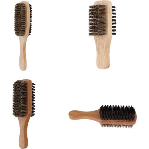 4x Double Sided Bristles Antistatic Beard Mustache Grooming Shaping Brush