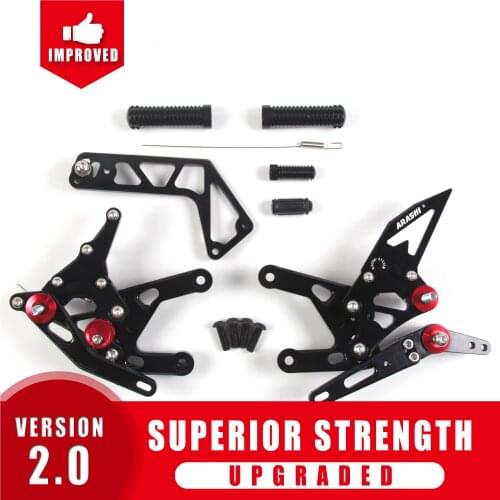 Arashi 1 Set For YAMAHA YZF R1 2015 - 2018 CNC Adjustable Footrest Foot Pegs Rider Rear Sets Rearset R1M R1S RN32 2016 2017