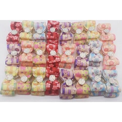 2PCS pet Bows Dog Hair Bows for Puppy Yorkshirk Small Dogs Hair Accessories Grooming Bows Rubber Bands Dog Bows Pet Supplies