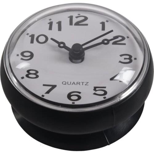 7cm Waterproof Kitchen Bathroom Shower Clock Suction Cup Sucker Wall Black