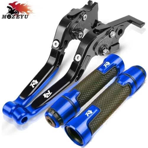 For YAMAHA YZF R1 YZF-R1 1999 2000 2001 2002 2003 Motorcycle Accessories Brake Clutch Levers Handlebar Hand Grips ends R1 LOGO