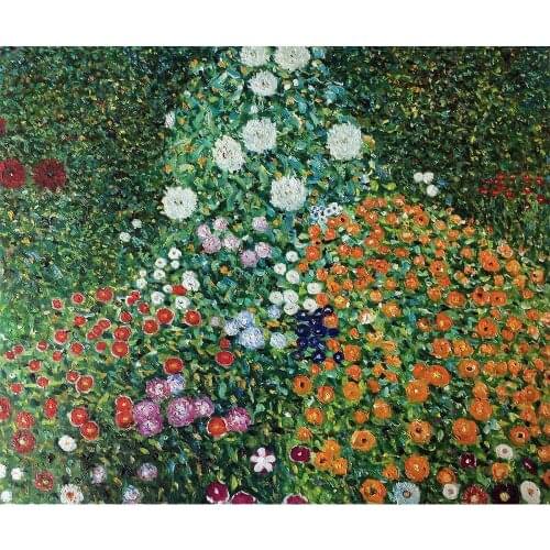 Canvas art Hand Painted Gustav Klimt oil paintings Flower Garden Reproduction High quality wall decor
