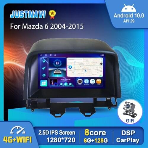 JUSTNAVI 6G 128G Android 10.0 For Mazda 6 2004-2015 Navigation Autoradio Multimedia Player Auto Radio Stereo GPS Carplay IPS 9