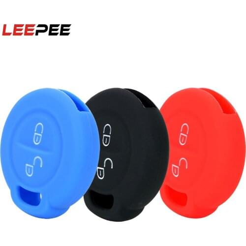 LEEPEE 2 Buttons Car Key Cover Car-styling Car Key Protector Auto Accessories For Benz Smart For Volkswagen Polo Silicone