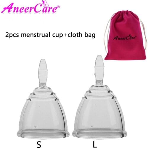 2pcs Copa menstrual cup coletor menstrual vaginal copa menstrual de silicona medica coppetta mestruale lady cup
