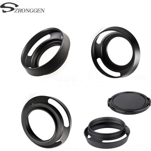 Metal Lens Hood 37/39/40.5/43/46/49/52/55/58/62/67/72/77mm Screw-in Lente Protect + Lens Cap For Leica Canon Nikon Sony Olympus