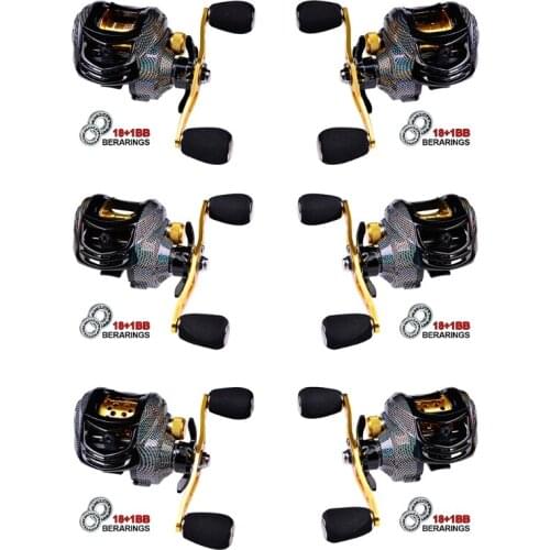 A5KC Metal Fishing Reel Water Drop Reel Shaft Handles for Spinning Reels Fishing Gear Supplies Sea Fish Tools, 18+1 Bearings