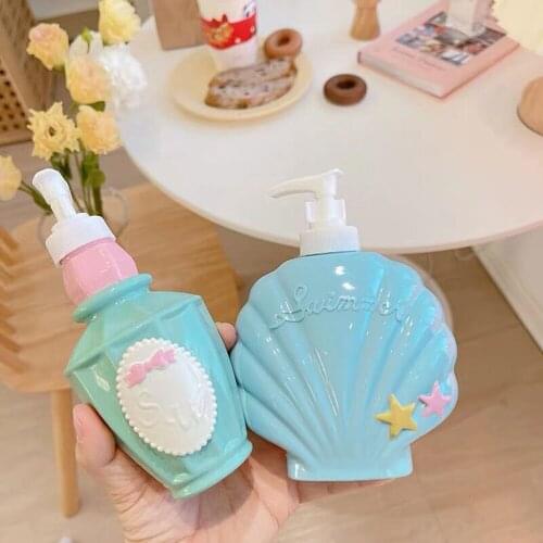 Blue Shell Cute дозатор для мыла Refillable Cream Lotion Dispenser Bottles Container for Cosmetic Shampoo Liquid Soap Shower Gel