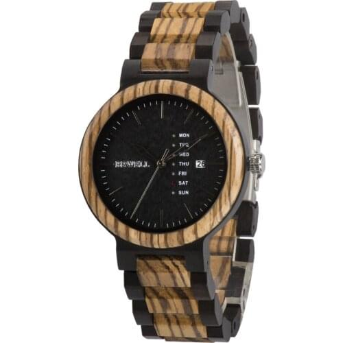 Bewell ZS-159 Luxury Brand Wood Watch Men Quartz Wristwatch Male Waterproof relogio masculino Date Calendar Clock montre homme
