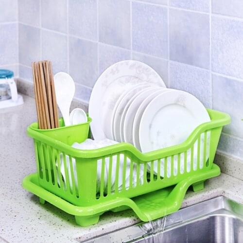 Home Washing Holder Basket Pp Great Kitchen Sink Dish Drainer Drying Rack Organizer Blue Pink White Tray