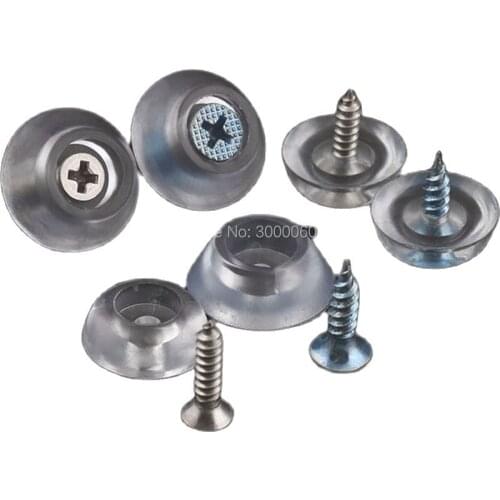 20mm Diameter Transparent Silicone Pad Anti-slip Washer With M3.5x16mm Steel Countersunk Self Tapping Screw For Furniture Foot