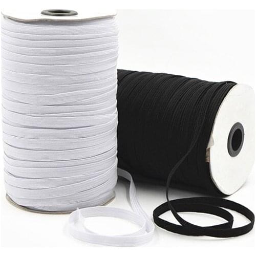 Elastic Bands White and Black 3/5/6/8/10/12mm Width Polyester Flat Rubber Waist Band for Clothes Garment Sewing Accessories