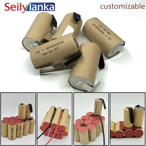 With solder tab Power Cell CD Ni MH rechargeable power tool battery cell SC 3000mAh discharge rate (Customizable battery pack)