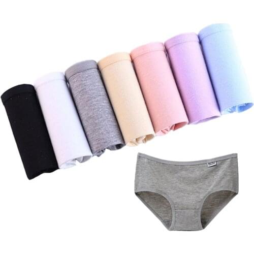 New 7 Pcs/lot Underwear Womens Panties Plus Size Briefs Cotton Underpants Calcinhas Girls Boxer Sexy Lingerie Seamless Panties