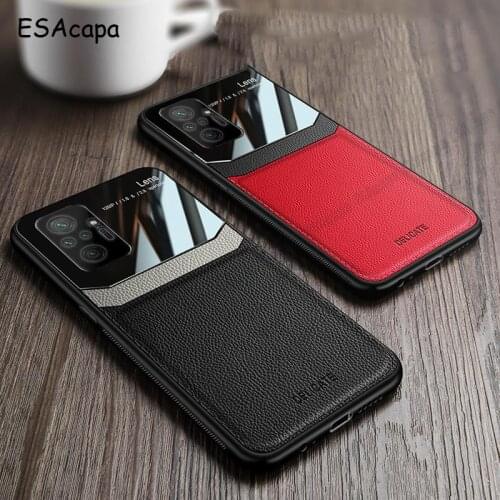 PU Leather Shockproof Bumper Case For Xiaomi Redmi Note 10 9 Pro Max 9S 9T Plexiglass TPU Edge Cover For Redmi K40 K30 K20 Pro