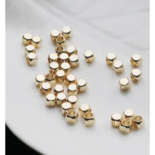 Vacuum gold plating Gold color Square angle beads mini spacer brass Beads for making jewelry DIY accessories 1.5-4mm 30pcs