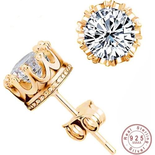 New Arrival Silver Color Stud 4 Color Earrings With 6MM Square Cubic Zirconia Ear Brincos Free Shipping For Womens Gift