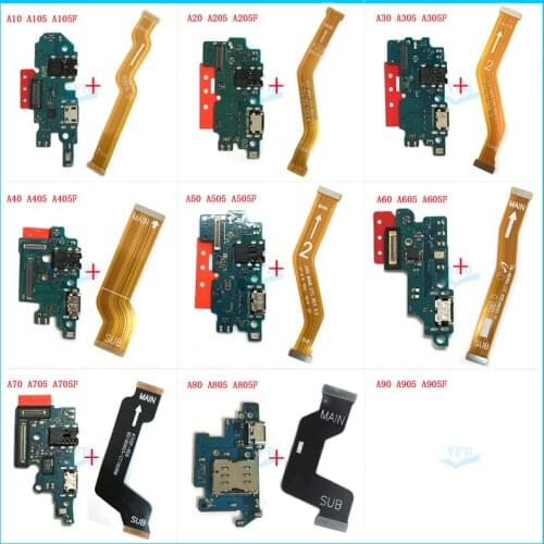 1set USB Charging Port Dock Board Connector Main Motherboard Flex Cable For Samsung Galaxy A10 A20 A30 A40 A50 A60 A70 A80 A20e