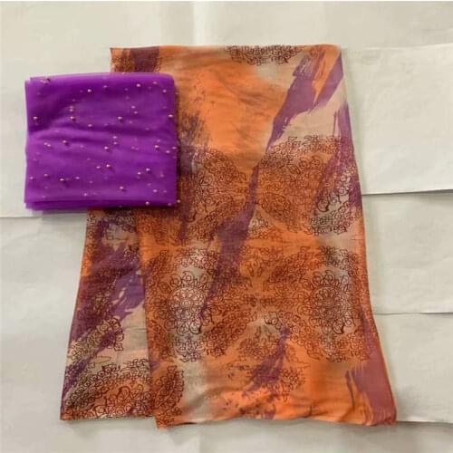 2019 High Quality African Silk Chiffon Printed Fabric For Ladies To Wear Soft And Comfortable Printed Silk Fabric! LXF61623