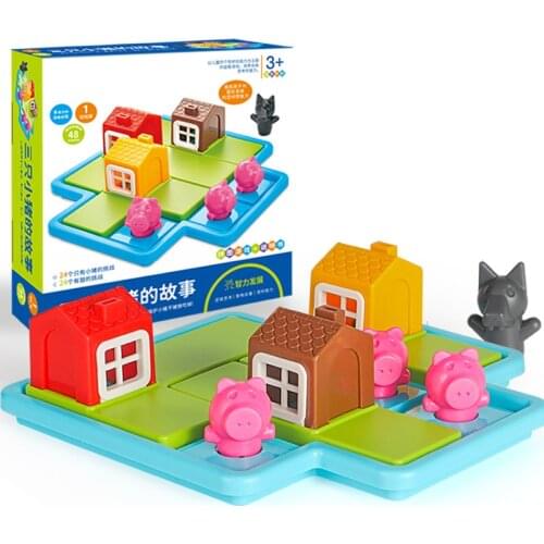 48 Challenges Child Smart Hide&Seek Board Games Three Little Piggies with Solution Gam IQ Training Toys For Children Girl Gift