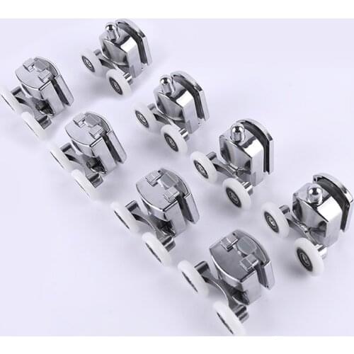 8 Pieces Shower Roller Wheel Door Replacement Wheel Runner Diameter 23mm Bearings Shower Screen Pulley Anti-Collision Block