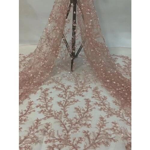 African mesh lace fabric with sequins 2020 high-quality Nigerian lace fabric 5 yards French tulle lace fabric D38191