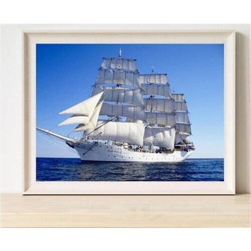 New Needlework 5D Diy Diamond Painting Cross Stitch Diamond Embroidery Sailing Vertical Print Rubiks Cube Drill Picture