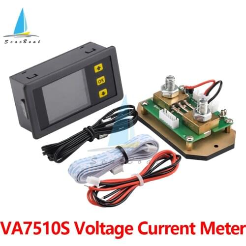 VA7510S 1.8'' 100A/200A/300A/500A Color LCD Digital Voltmeter Ammeter Temperature Coulomb Capacity Power Meter Detector Tester