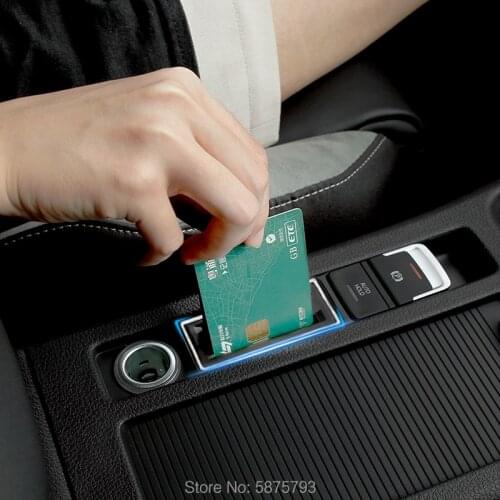 Color My Life Car Park Card Coin Slot Holder Center Console Card Holder Sticker for VW Golf GTI R20 R Golf 7 MK7 Accessories