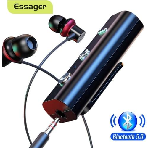 Essager Bluetooth 5.0 Receiver For 3.5mm Jack Earphone Wireless Adapter Bluetooth Aux Audio Music Transmitter For Headphone