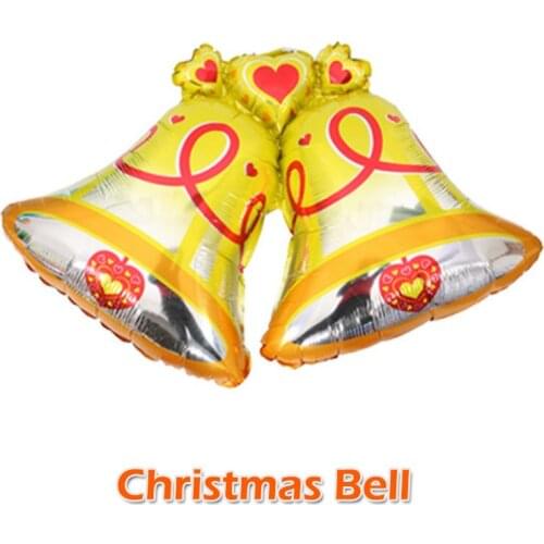 Christmas bell foil balloons Christmas gift Party supplies helium inflatable size 98*72cm 10pcs/lot wholesale free shipping