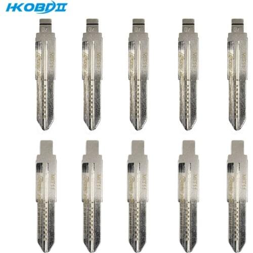 HKOBDII 10/50/100pcs MIT11 for MITSUBISHI Uncut #07 NO.07 Blade 07 2-in-1 LiShi Car Key Blade with Scale With Marks