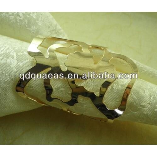 Napkin rings metal rose, wholesale metal napkin holder