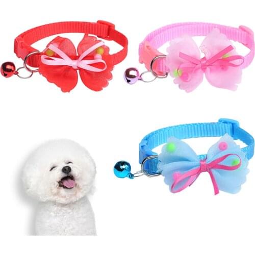 Legendog 3PCS/Set Cat Collars Pet Collar Bow Tie Cute Dog Training Collar Webbing Collar With Bell Pet Supplies Accessories
