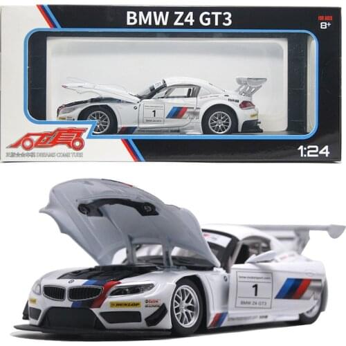 1:24 Scale Diecast For TheBMW Z4 GT3 Alloy Metal Luxury Racing Car Model Collection Class Vehicle Sound&Light Toys
