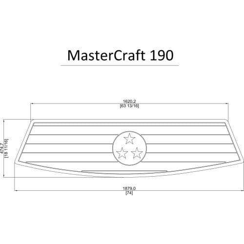 MasterCraft 190 Boat Swim Platform Pads 1/4" 6mm EVA Teak Decking