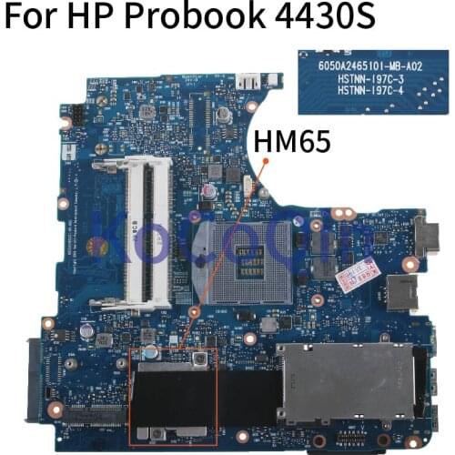 KoCoQin Laptop Matherboard For HP Probook 4330S 4430S HM65 Mainboard 646326-001 6050A2465101-MB-A02 DDR3
