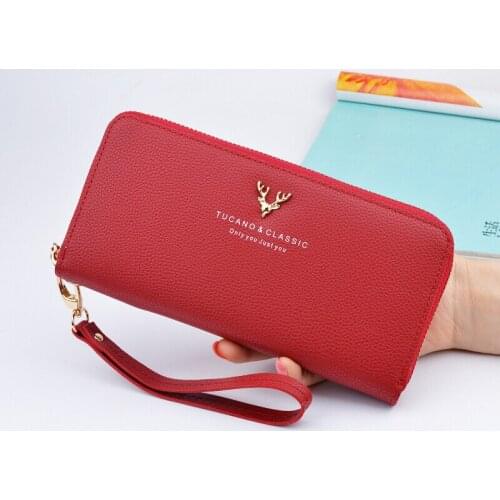 MONNET CAUTHY New Arrival Long Wallets Large Capacity Multi-card Slot Zipper Purse Casual Fashion Red Black Green Grey Wallets