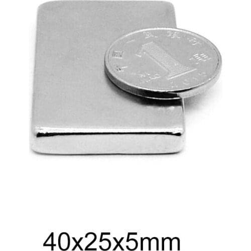 1/2/5/10PCS 40x25x5 Block Powerful Magnet Thickness 5mm magnet for crafts 40x25x5mm Strong Permanent Magnet sheet 40*25*5 mm
