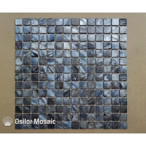 Dyed gray and blue color natural Chinese freshwater shell mother of pearl mosaic tile for home decoration wall tile