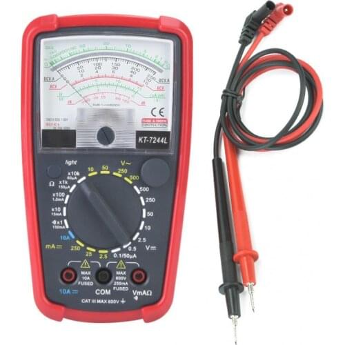 KT7244L Multifunction High Sensitivity Precision Handheld Analog Multimeter Ammeter Voltmeter Resistance Meter