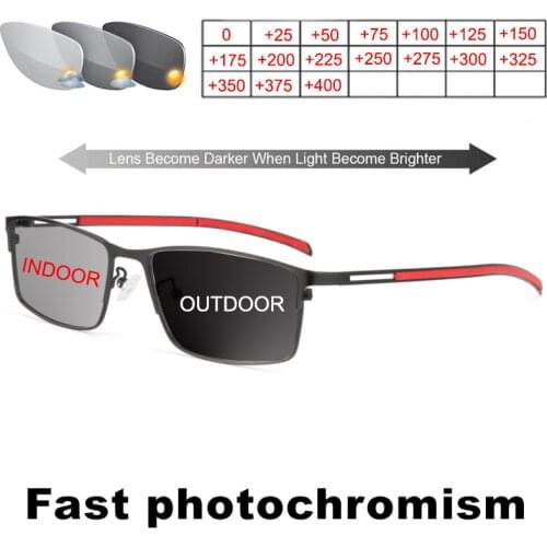 High Quality Photochromic Reading Glasses Men Women Anti Blue Rey change Color Magnifying Presbyopic Glasses Black Gafas 1.0-4