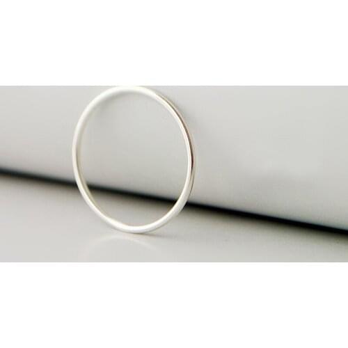 Solid 925 Sterling Silver Simple Knuckle Midi Mid Finger Ring Women A3692