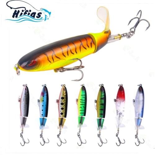 10cm 13g Whopper Popper Fishing Lure Artificial Bait Hard Rotating Tail Fishing Tackle Propeller Surface Tractor Rotating Bait