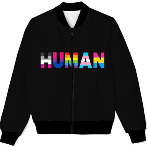 REAL American SIZE Human - We're all one - LGBTQ Support - Love & Peace Sublimation Print Zipper Up Jacket