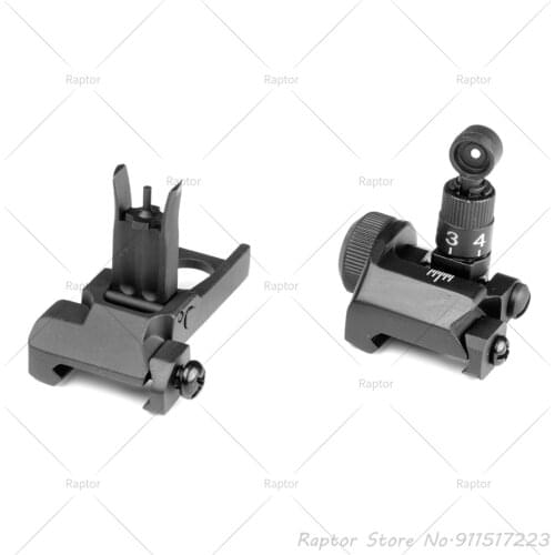 Raptor KAC M4 Folding Front Sight and Flip-Up Rear Sight Set Knight 200-600M Backup Iron Sight AR Airsoft MK18 Battle Sight Comb