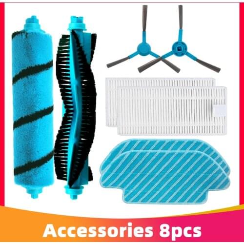 Main Roller Side Brushes Hepa Filter Mop Cloth Replacement for Conga 4090 Robotic Vacuum Cleaner Accessories Convenience Pack