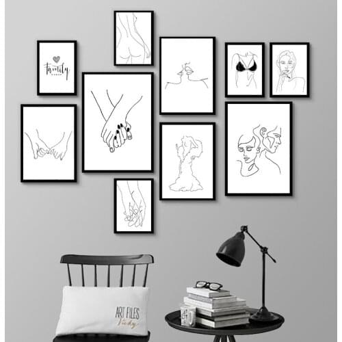 Modern Home Decor Abstract Minimalist Figure Picture Wall Art Canvas Painting Nordic Decor Poster and Print for Dormitory Design