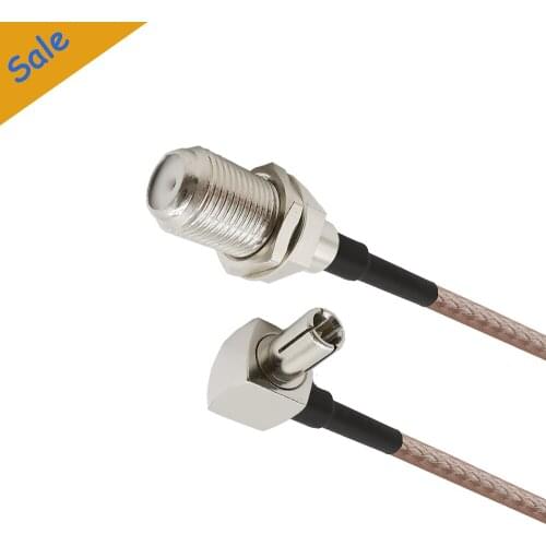 1M TS9-F TS9 Male Plug L-Shape to F Female Jack Connector TS9 Male Right Angle to F Type Female RG316 Coaxial Pigtail Cable
